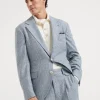 Comfort wool, silk and cashmere Prince of Wales deconstructed blazer