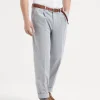 Cotton and cashmere mélange corduroy leisure fit trousers with pleat