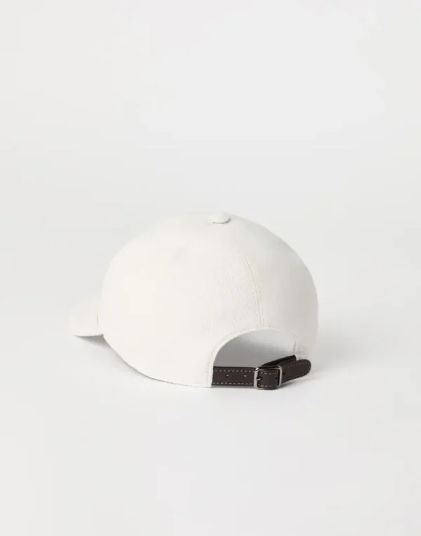 Cotton and linen cavalry baseball cap with shiny band