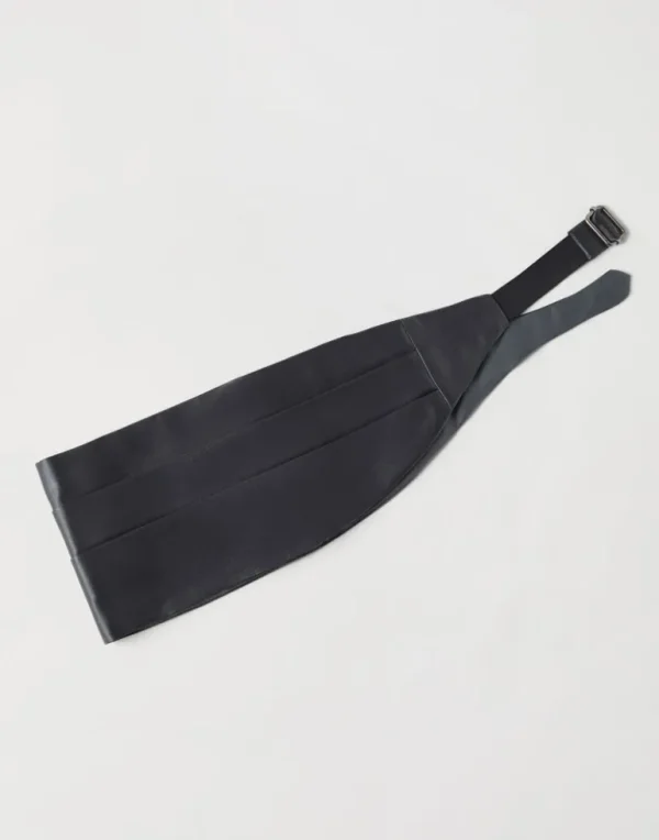 Cotton and silk satin cummerbund