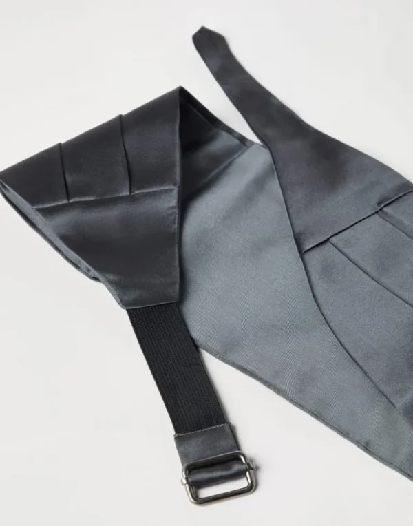 Cotton and silk satin cummerbund