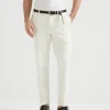 Cotton and virgin wool gabardine Italian fit trousers