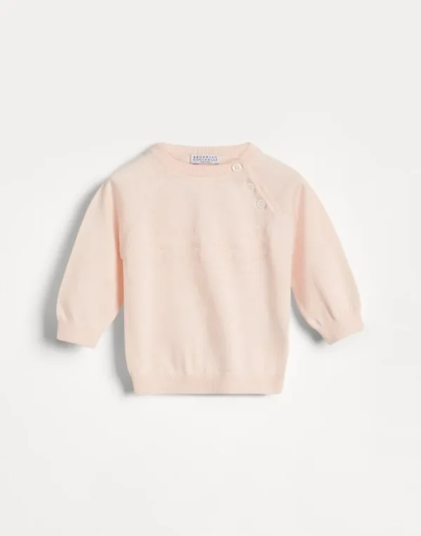 Cotton Baby Bernie jacquard sweater with buttons