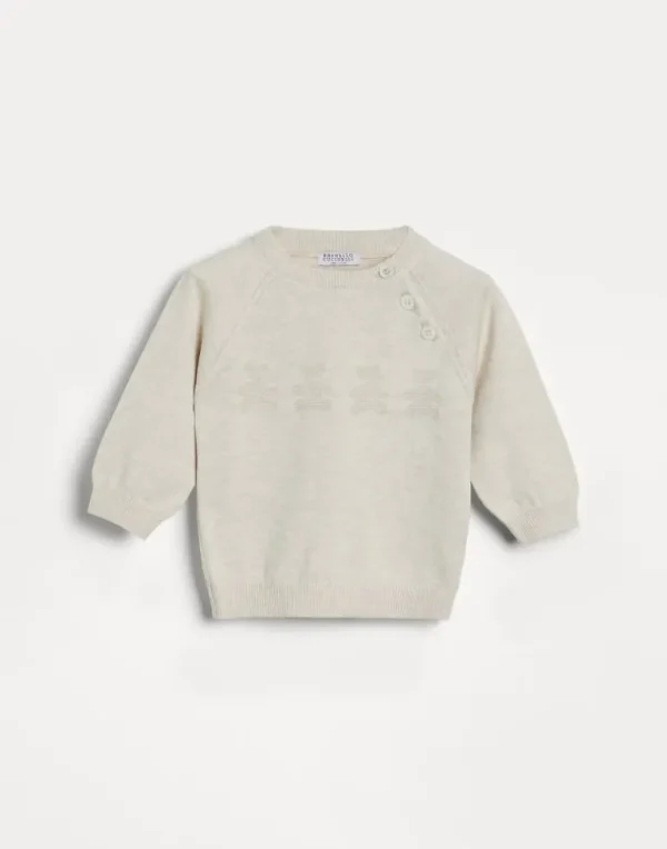 Cotton Baby Bernie jacquard sweater with buttons