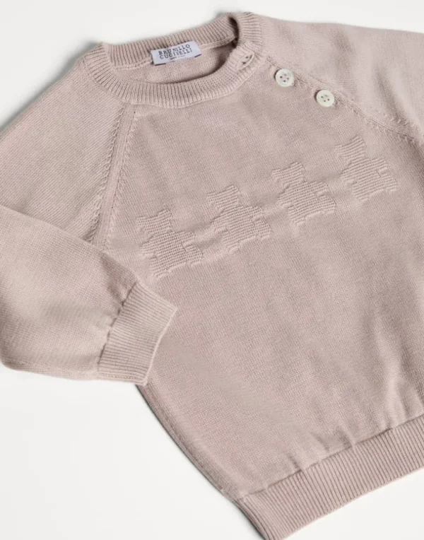 Cotton Baby Bernie jacquard sweater with buttons