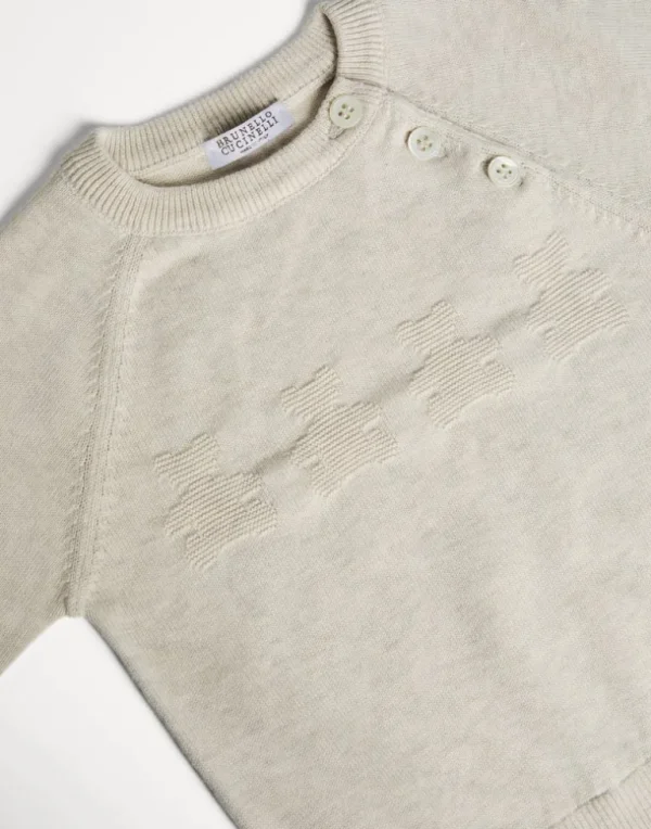 Cotton Baby Bernie jacquard sweater with buttons