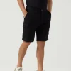 Cotton, cashmere and silk French terry double cloth Bermuda shorts with cargo pockets