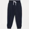 Cotton, cashmere and silk French terry double cloth trousers with Crête detail and zipper cuffs