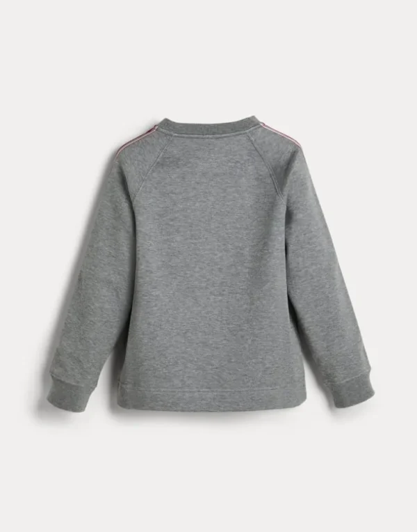 Cotton, cashmere and silk French terry double cloth sweatshirt with grosgrain inserts and print