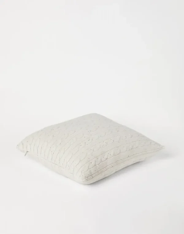 Cotton dazzling cables knit cushion