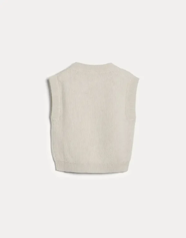 Cotton English rib Bernie sweater vest