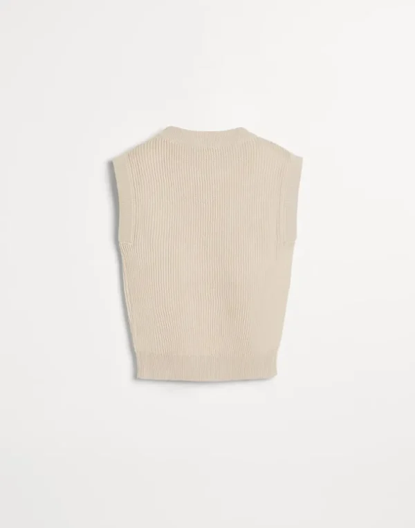 Cotton English rib Bernie sweater vest