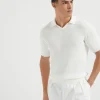 Cotton English rib knit polo