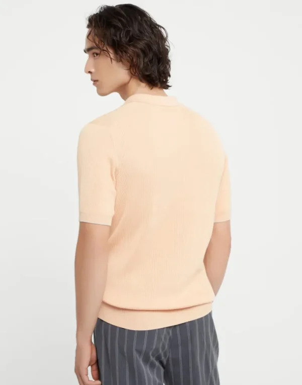 Cotton English rib knit polo