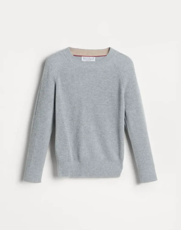 Cotton English rib sweater