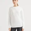 Cotton English rib sweater with monili