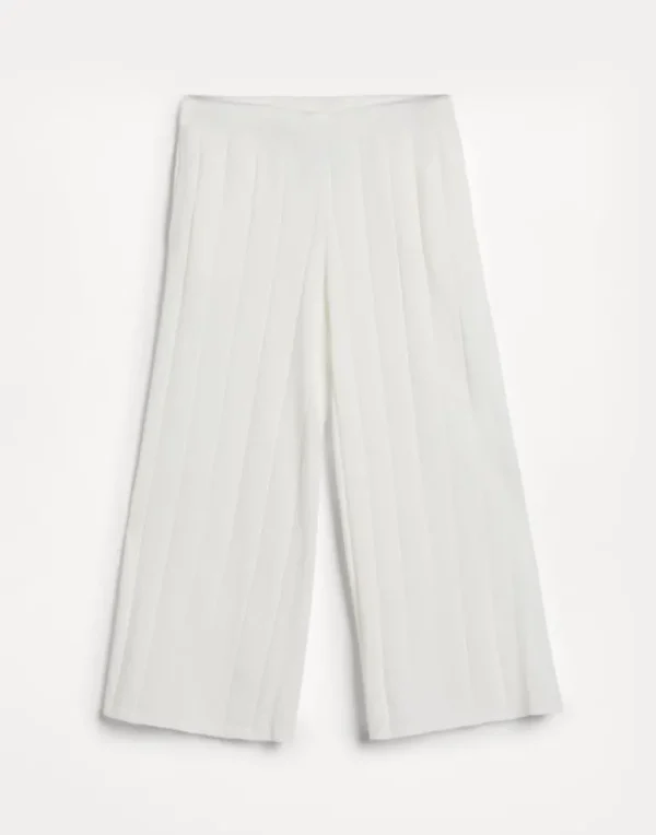 Cotton flat rib knit track trousers