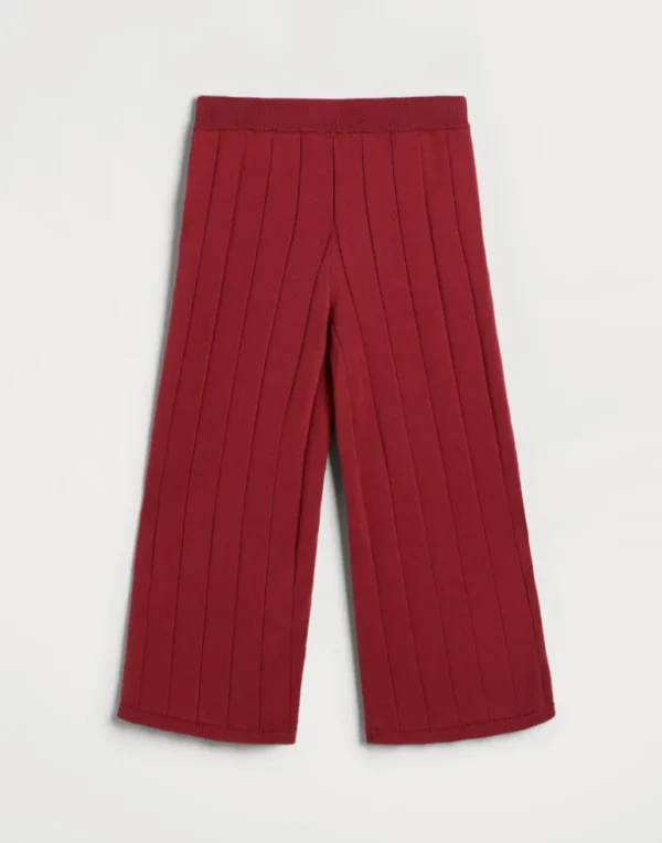 Cotton flat rib knit track trousers