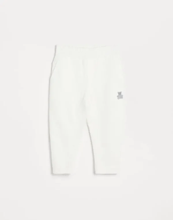 Cotton French terry Bernie trousers with embroidery