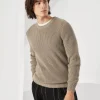 Cotton half English rib sweater