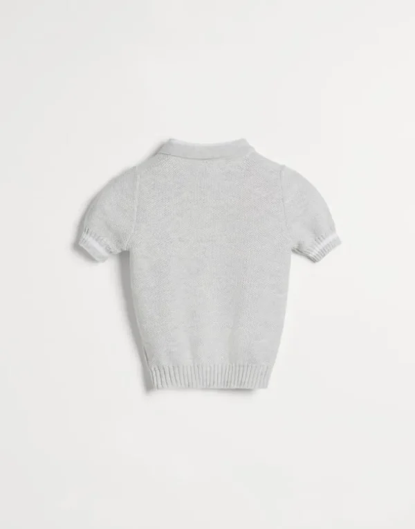 Cotton honeycomb stitch Baby Bernie knit polo shirt