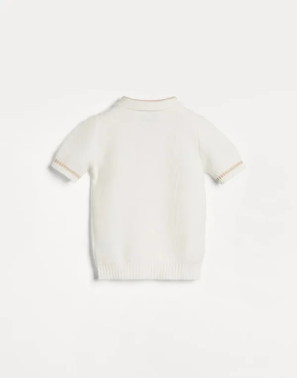 Cotton honeycomb stitch Baby Bernie knit polo shirt