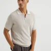 Cotton honeycomb stitch knit polo