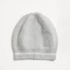 Cotton honeycomb stitch knit Baby Bernie beanie with embroidery