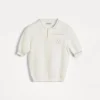 Cotton honeycomb stitch knit Bernie polo shirt