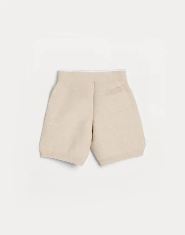 Cotton honeycomb stitch knit Bernie Bermuda shorts