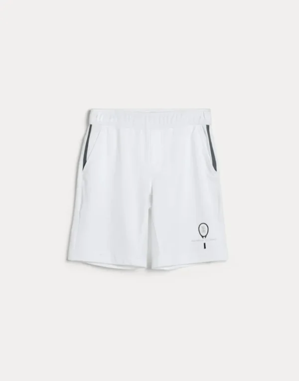 Cotton interlock Bermuda shorts with tennis logo