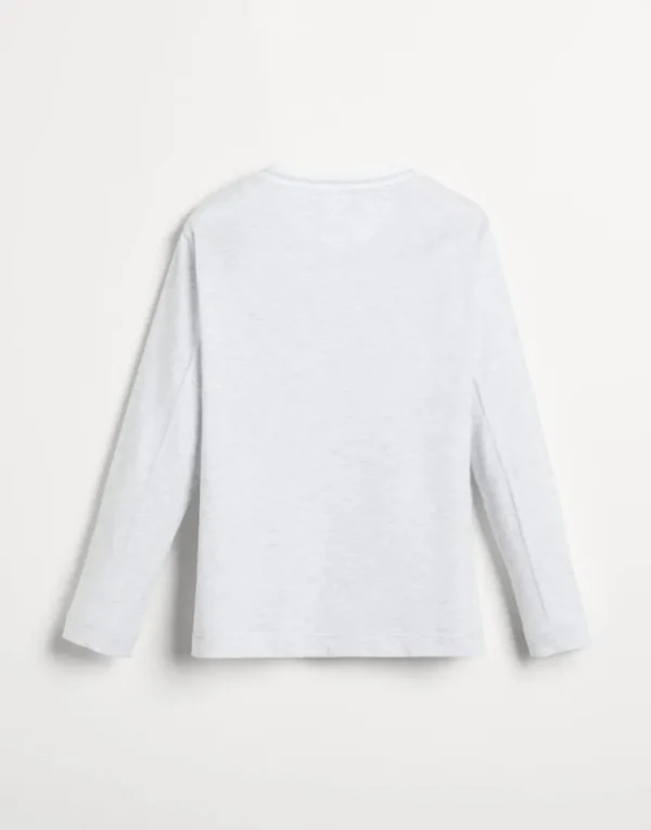 Cotton jersey long sleeve T-shirt with chest pocket and patch