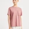 Cotton jersey T-shirt with shiny pocket detail