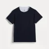 Cotton jersey T-shirt with faux-layering