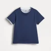 Cotton jersey T-shirt with faux-layering