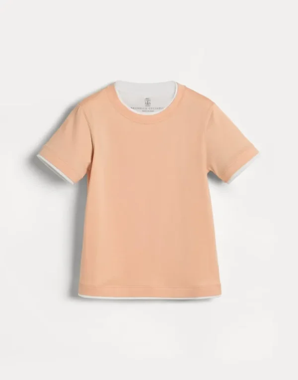 Cotton jersey T-shirt with faux-layering