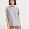 Cotton jersey T-shirt with shiny pocket detail