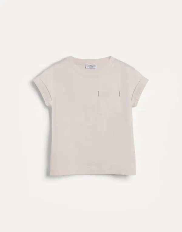 Cotton jersey T-shirt with monili