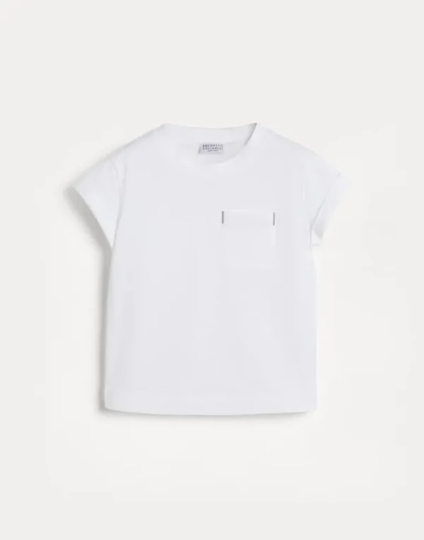 Cotton jersey T-shirt with monili