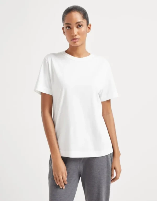 Cotton jersey T-shirt with monili