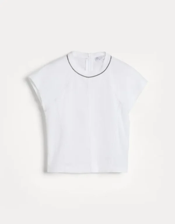 Cotton jersey t-shirt with monili