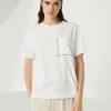 Cotton jersey T-shirt with shiny pocket detail