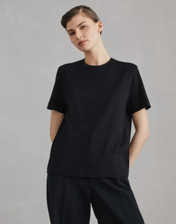 Cotton jersey T-shirt with monili