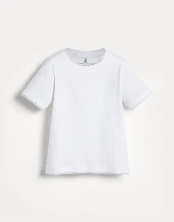 Cotton jersey T-shirt with faux-layering