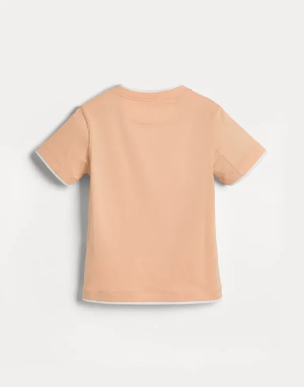 Cotton jersey T-shirt with faux-layering