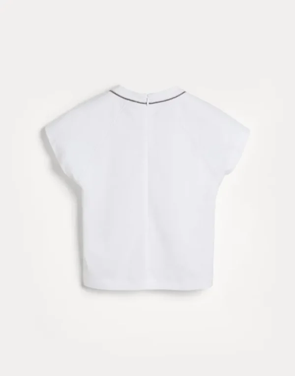 Cotton jersey t-shirt with monili