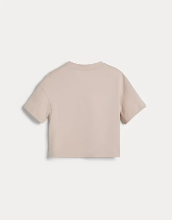 Cotton jersey T-shirt with monili