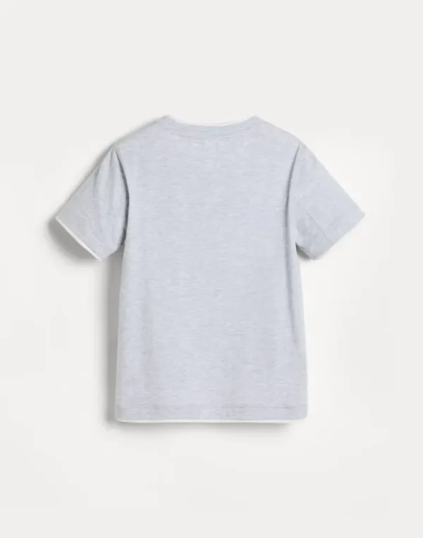 Cotton jersey T-shirt with faux-layering