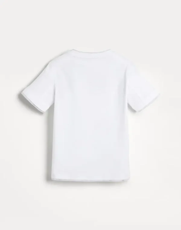 Cotton jersey T-shirt with faux-layering