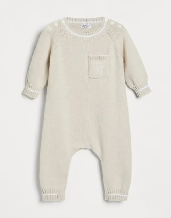 Cotton knit Baby Bernie sleepsuit